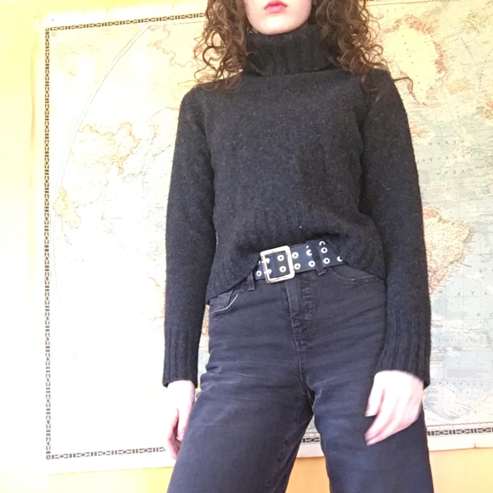 Thick, warm, charcoal colored J crew turtleneck